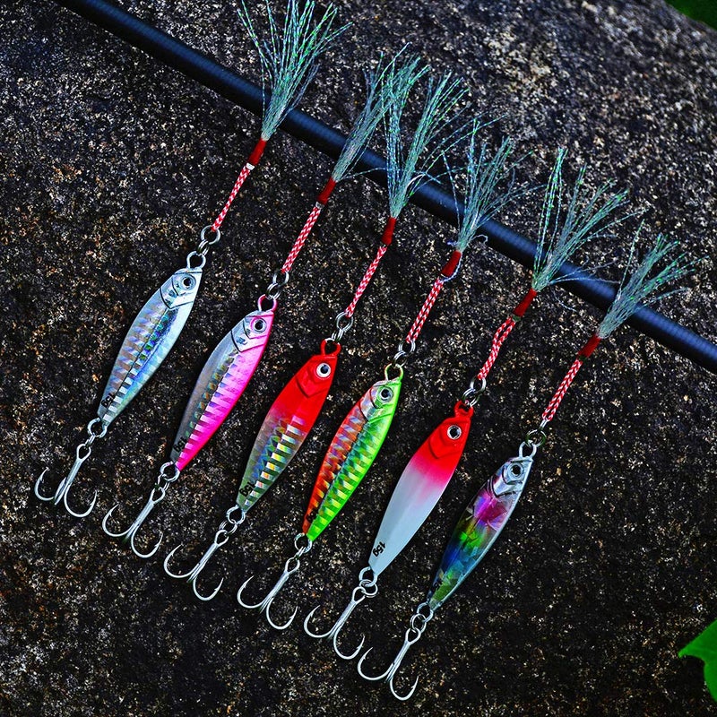 Dyxssm Jigs Fishing Spoons Hard Lures Spinners Jigging Bait 7g 10g 15g 20g 30g (Pack of 6) (30g/1.06oz) - Image 4